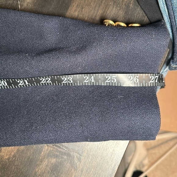 Vintage Stanley Blacker Navy Wool 2 Button Blazer With Ornate Gold Buttons - Picture 10 of 11